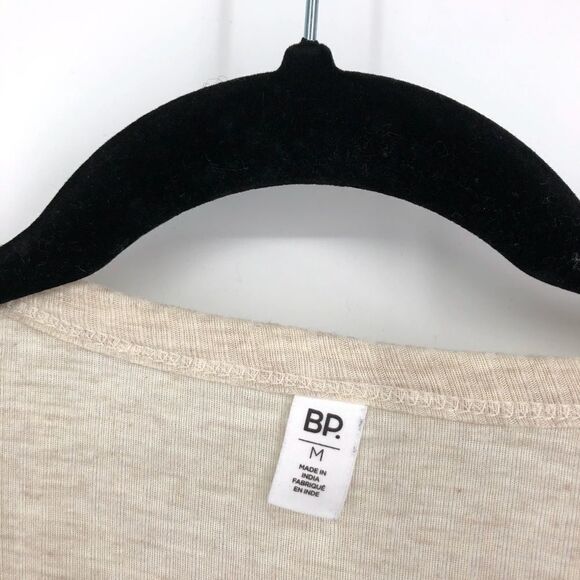 BP Ribbed Tie Front V Neck Top Cream - Picture 2 of 5